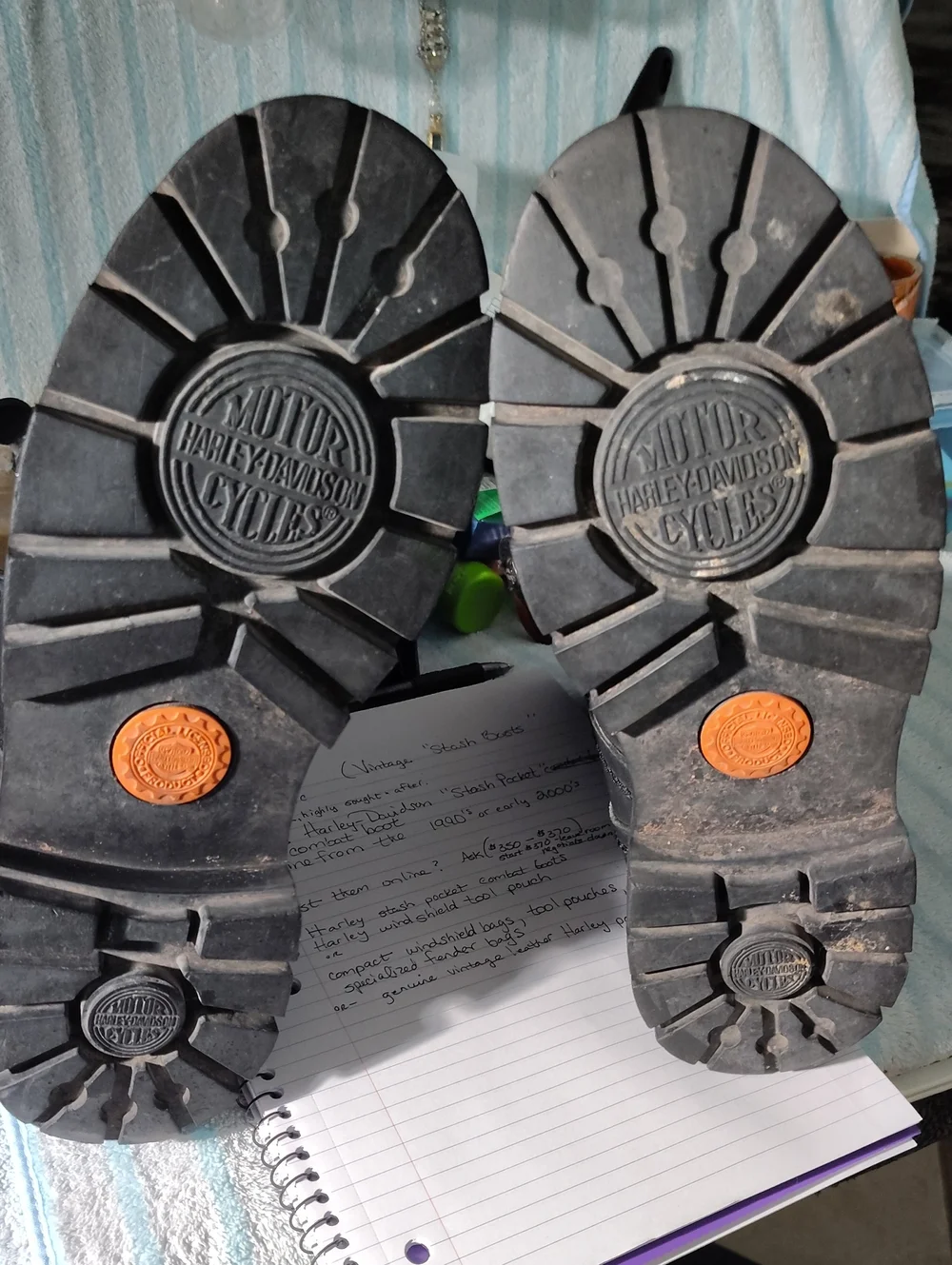 Harley Davidson boots n windshield tool pouches